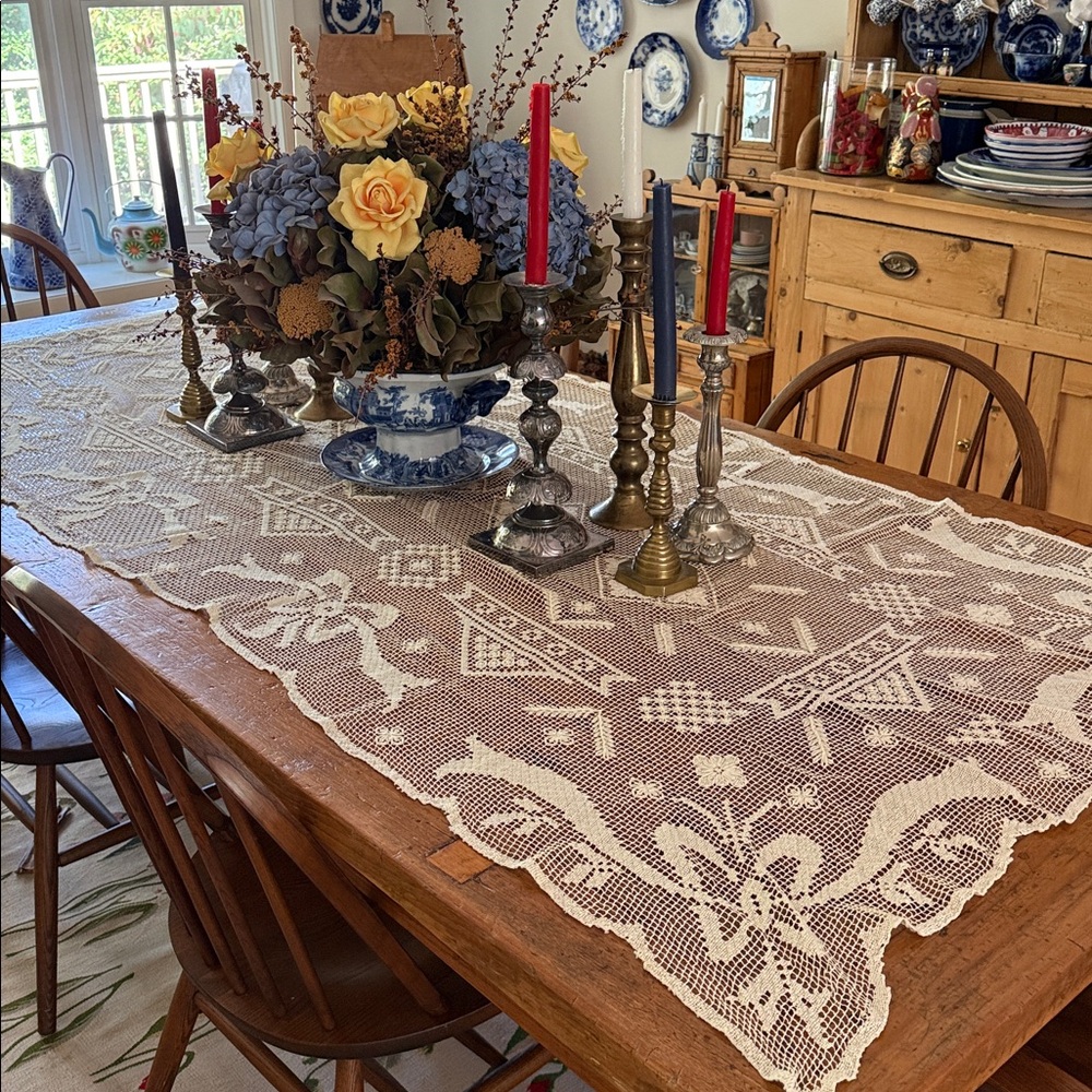 April Cornell - 2 Floor Length Cotton Lace Curtain Panels